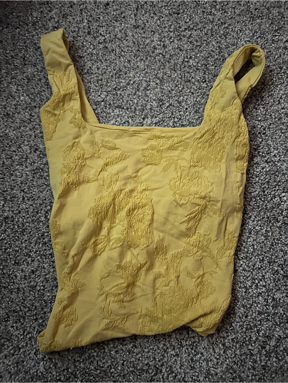 Free People Sleeveless Textured Floral Bodysuit - Yellow